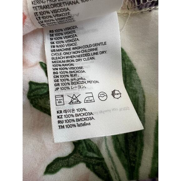 H&M floral tropical button up‎ tunic dress size medium Travel Vacation - Picture 4 of 7